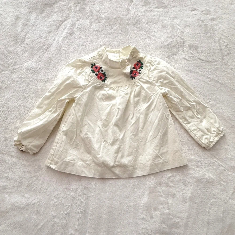 Janie and Jack Toddler Girls Tops Lot 18-24‎ Months Floral Embroidered Ruffle